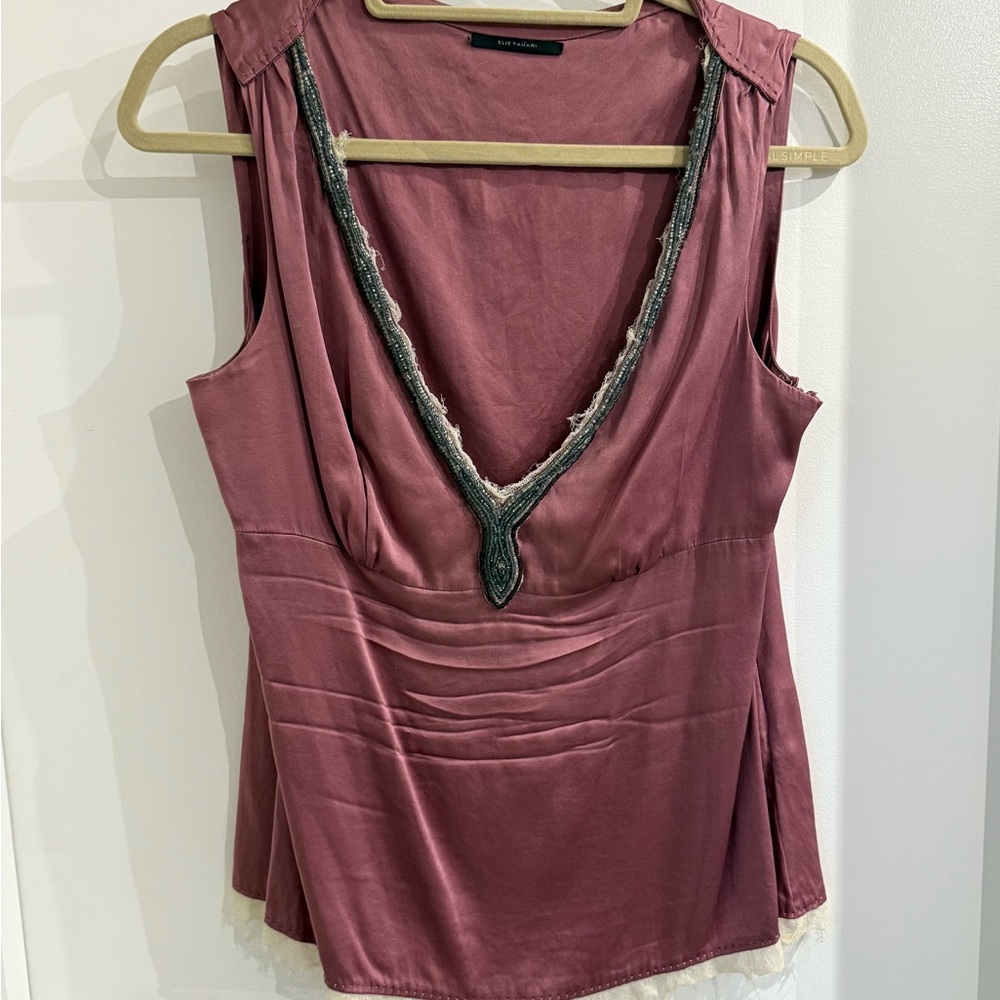 Elie Tahari Dusty Rose Sleeveless Blouse